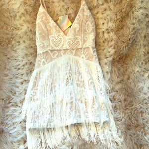 Missguided Fringe and lace bodycon dress